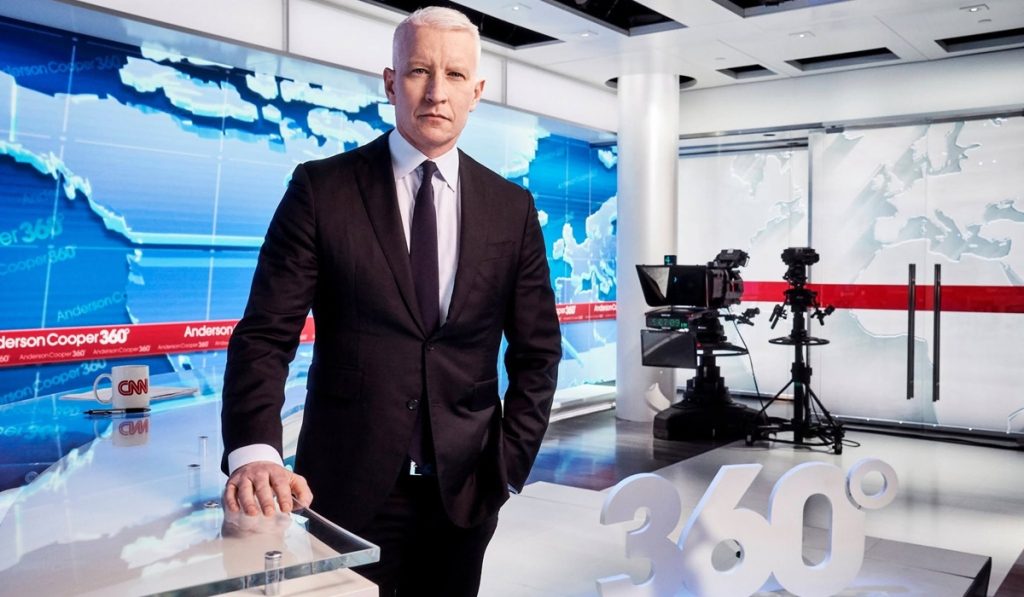 Anderson Cooper hosts Anderson Cooper 360° on CNN.
