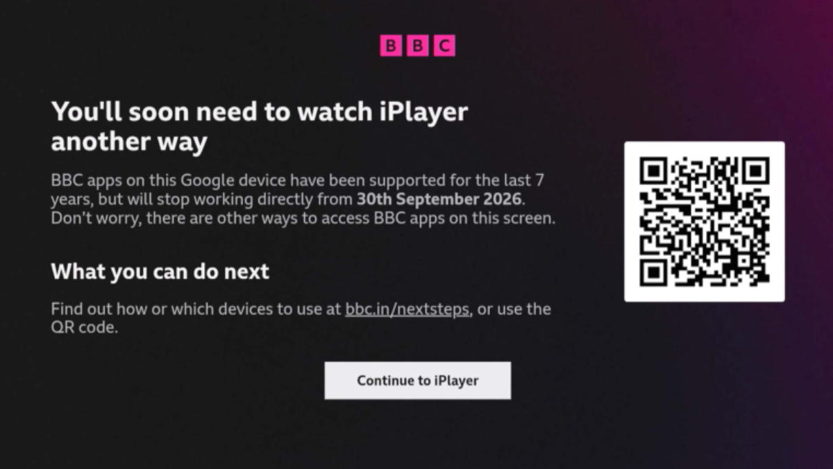 BBC iPlayer unverified devices