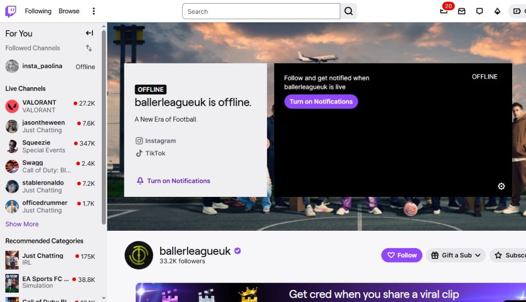 Free live streams of both the German and the UK Baller League are available on Twitch.