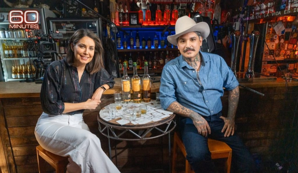 Former CBS correspondent Cecilia Vega (left) conducting an interview during a 60 Minutes segment. 