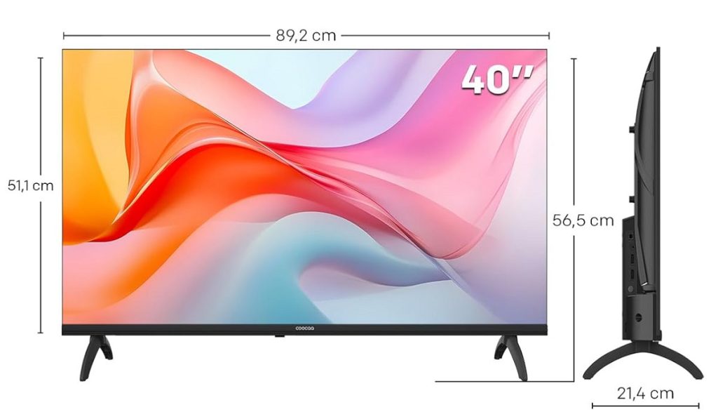 CooCaa CGQG40Z 40-inch TV dimensions.