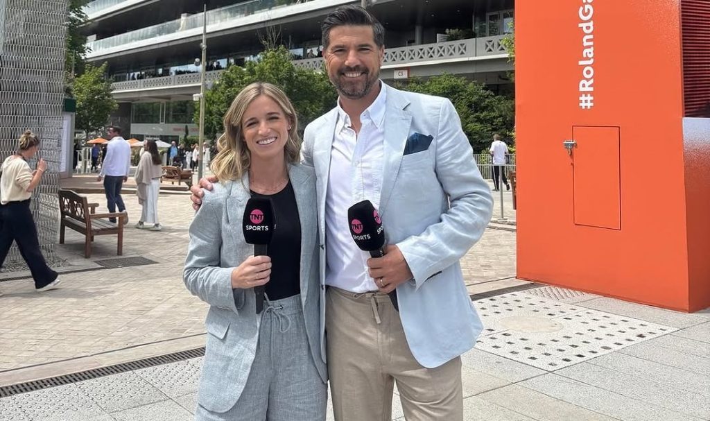 Craig Doyle(right) covering a tennis event for TNT Sports.