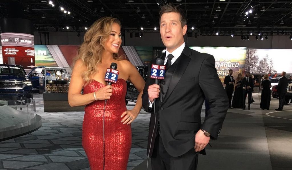 Dave Spencer (right) with former Fox 2 Detroit anchor Taryn Asher