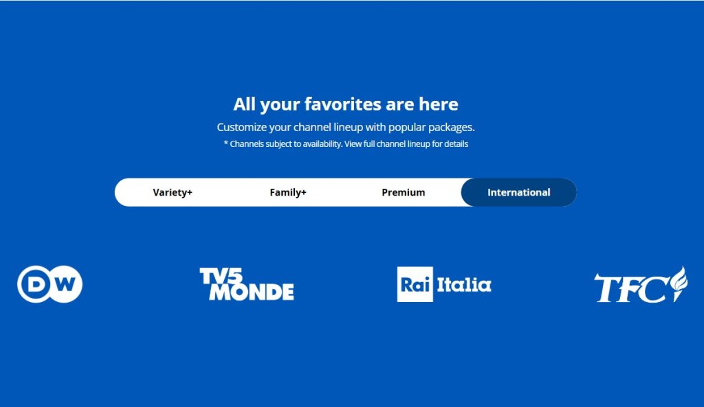 Breezeline offers a great variety of foreign-language TV channels.