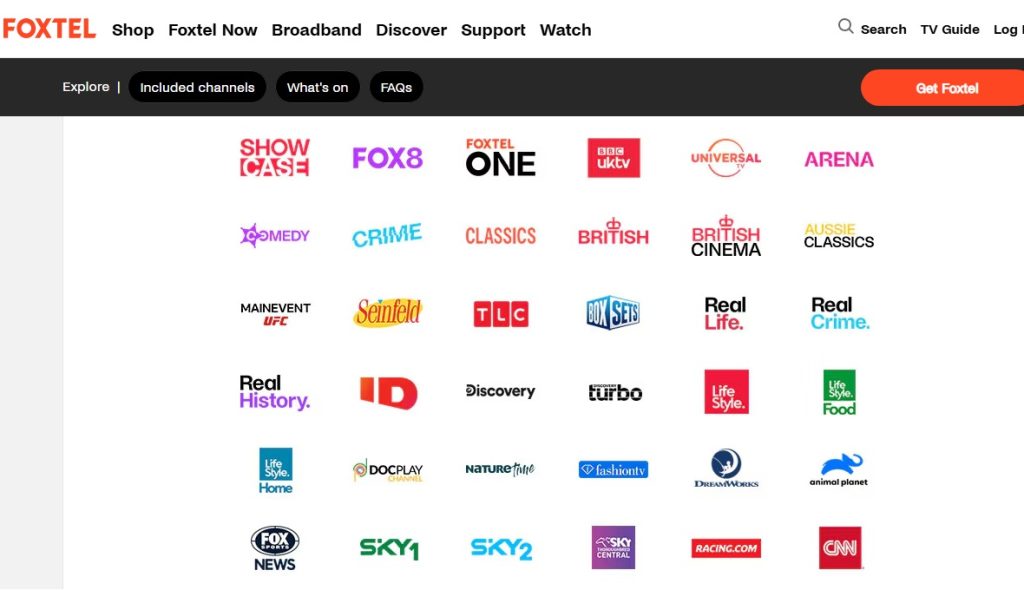 Some of the entertainment channels you can get on Foxtel.