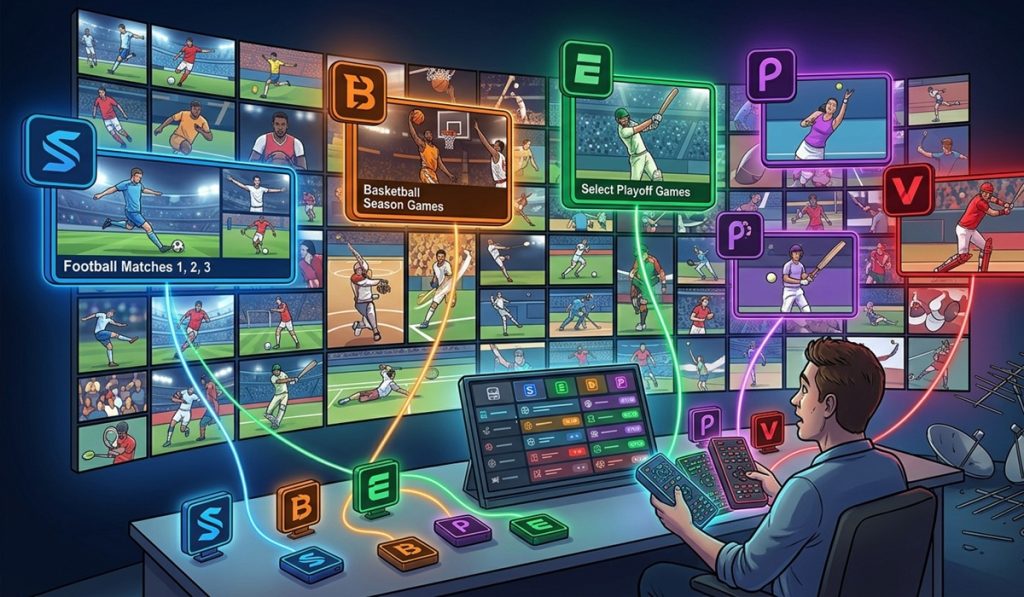 Fragmentation of broadcast rights on streaming platforms is making it difficult to watch live sporting events.