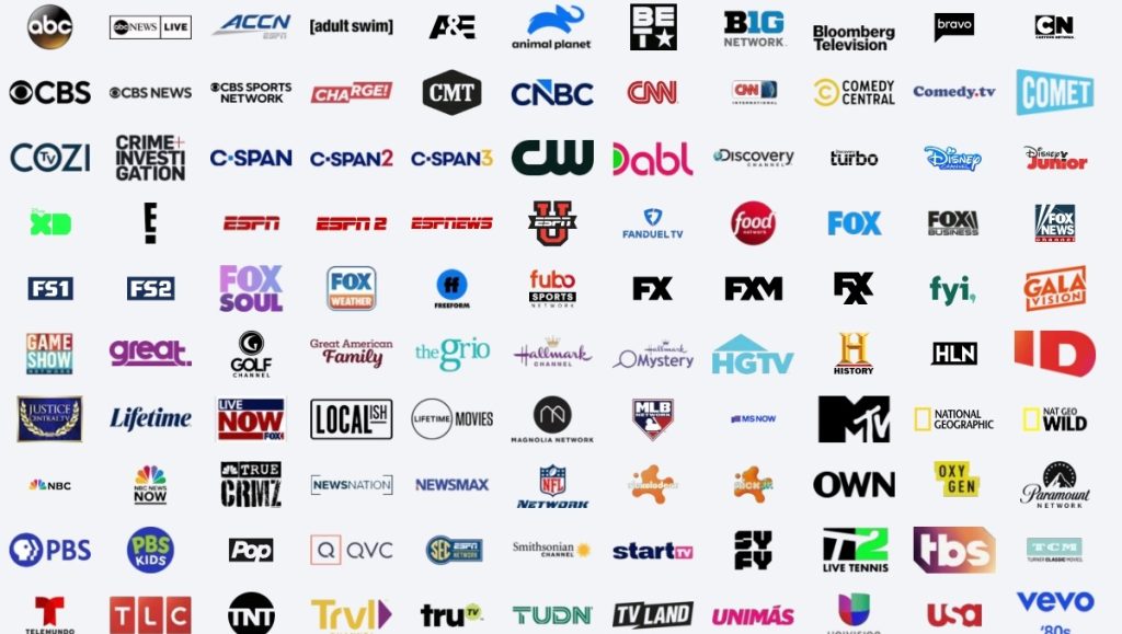 Hulu's live TV channel lineup consists mostly of entertainment and sports channels. 