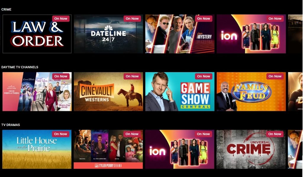 Some of the live channels available on The Roku Channel