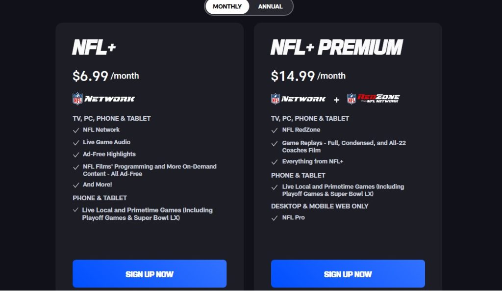 An NFL+ subscription offers you the NFL Network, plus several other perks.