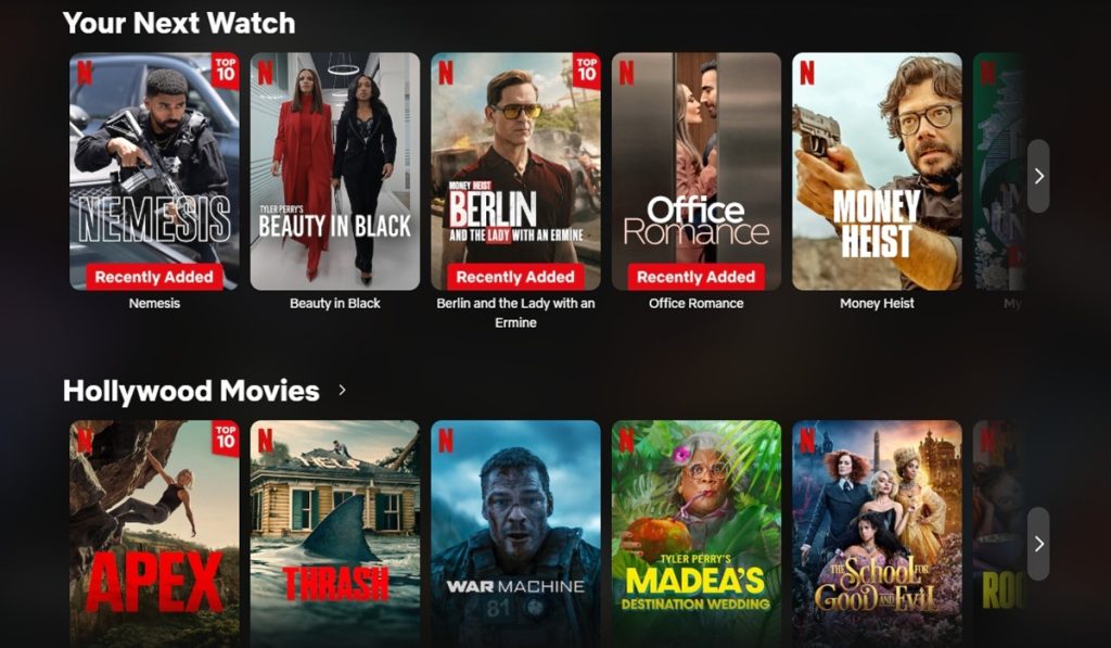 Netflix uses AI for its current content recommendation system