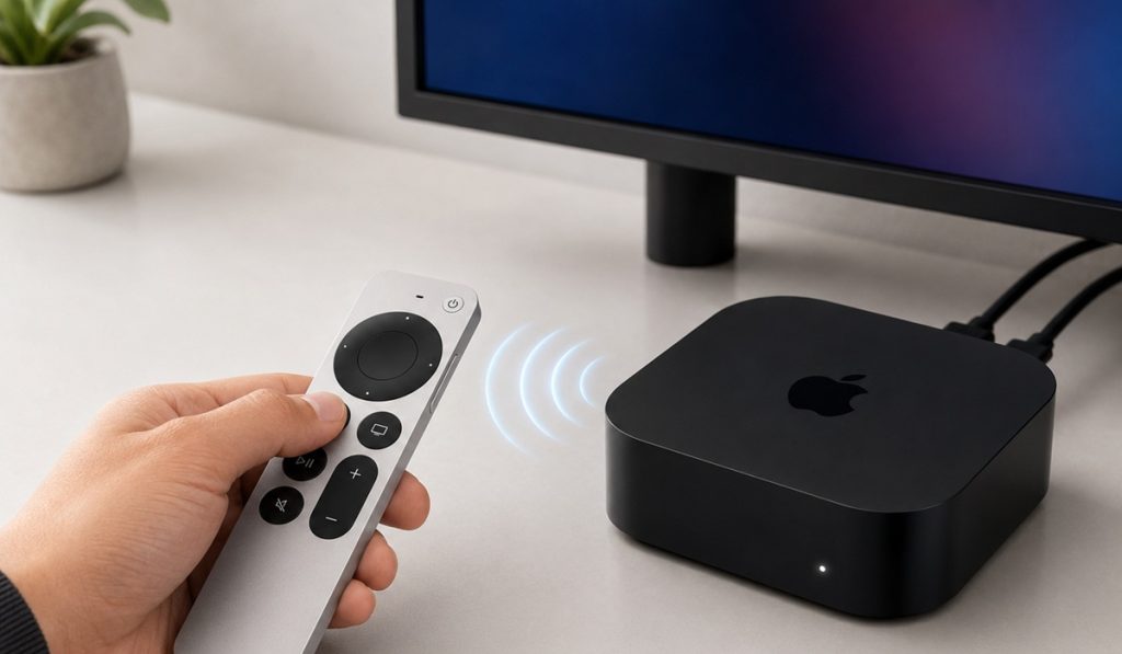 You need to position your remote closer to the Apple TV when pairing it.