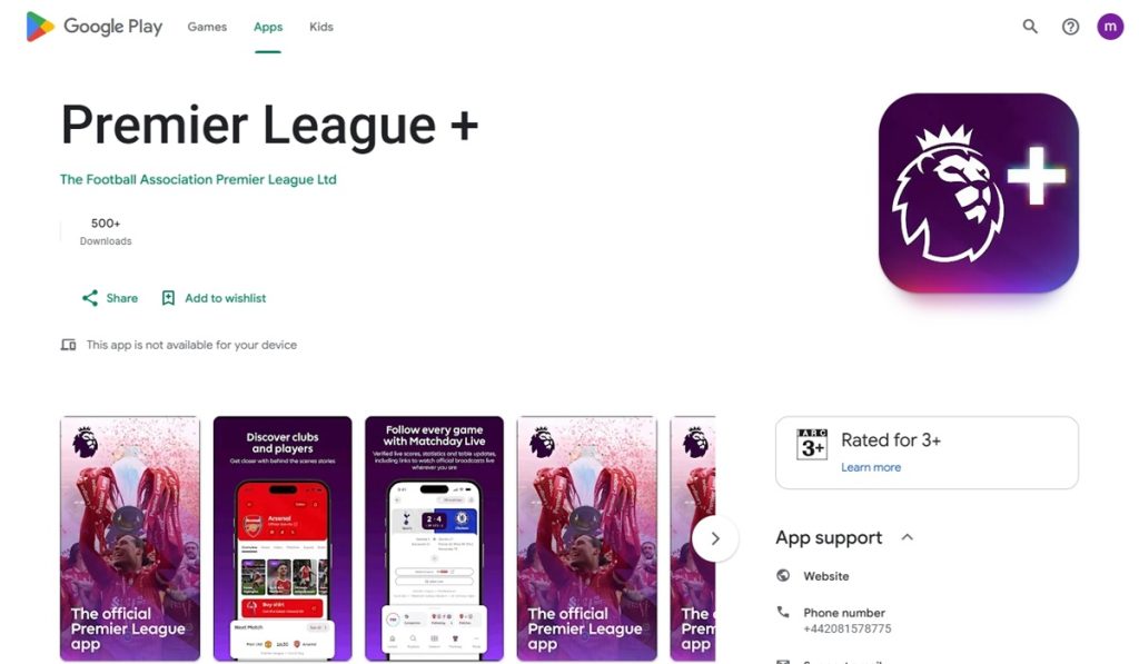The streaming service will be available on several platforms, including the Premier League+ app.