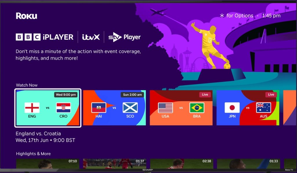 Roku's Football Zone offers World Cup streaming for UK fans all in one place.