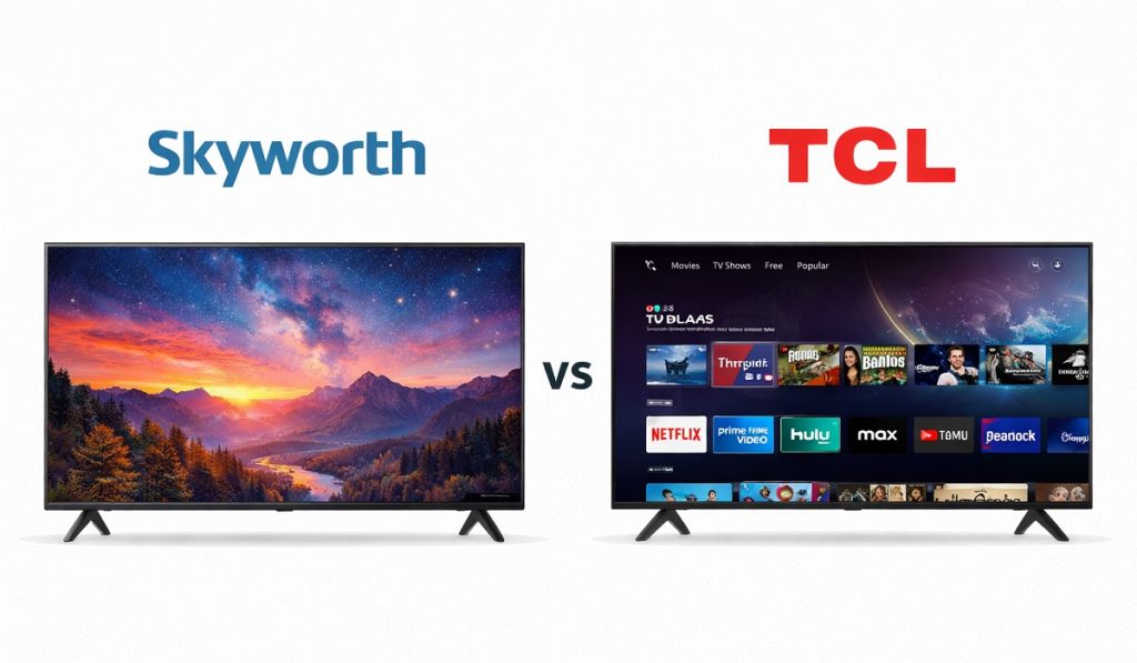 A comparison of Skyworth vs TCL TVs' display technology.