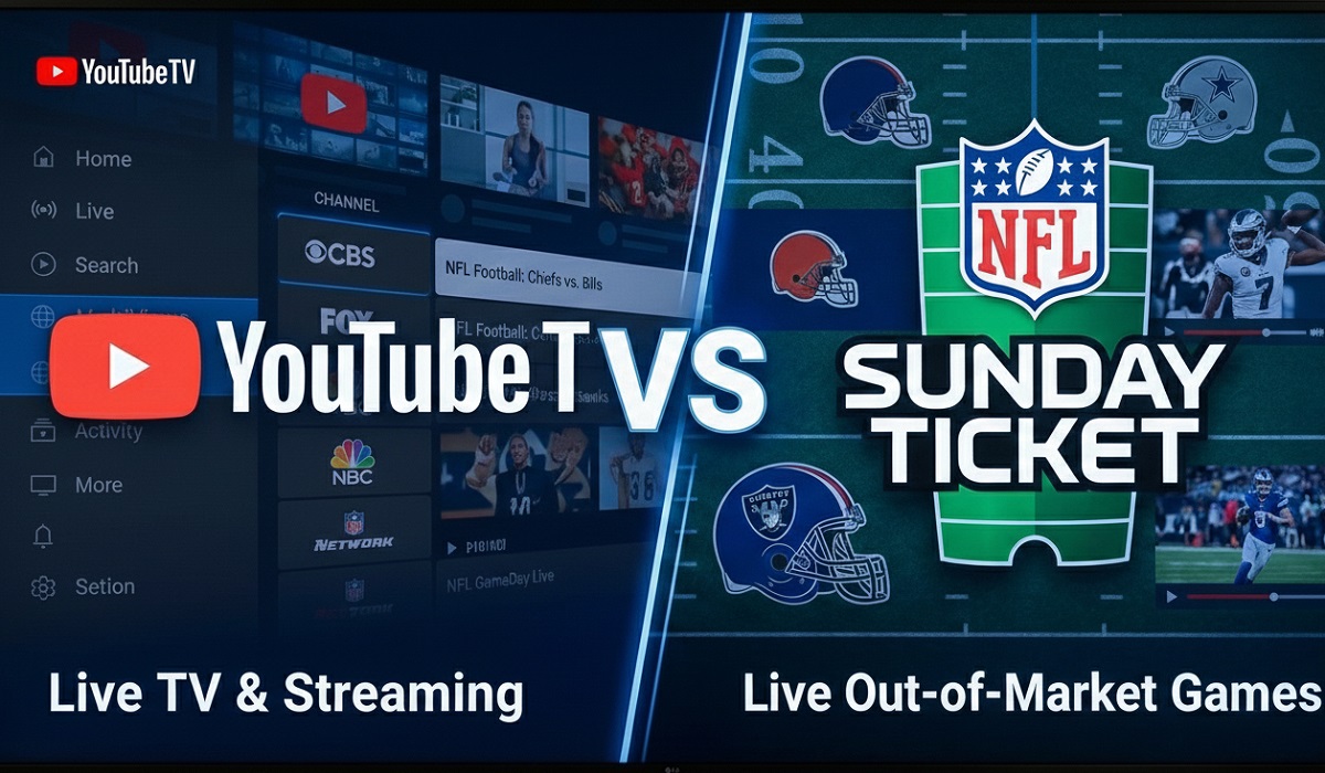 Differences between YouTube TV and NFL Sunday Ticket