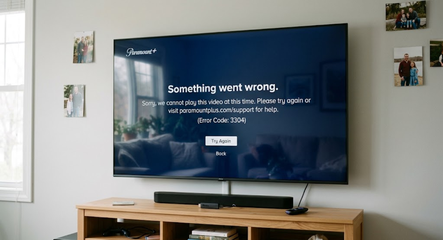 Paramount Plus error code 3304