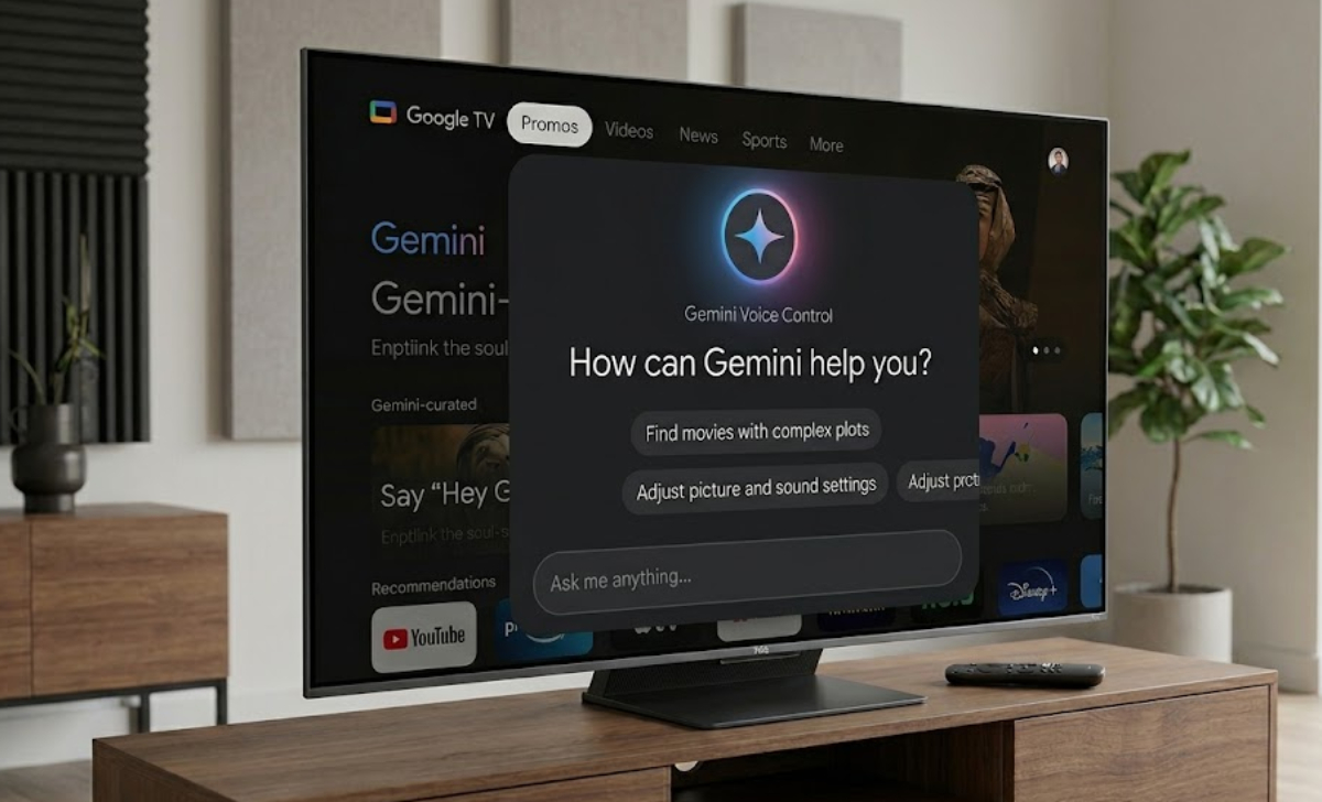 An image depicting the new Gemini TV voice control on TCL TV