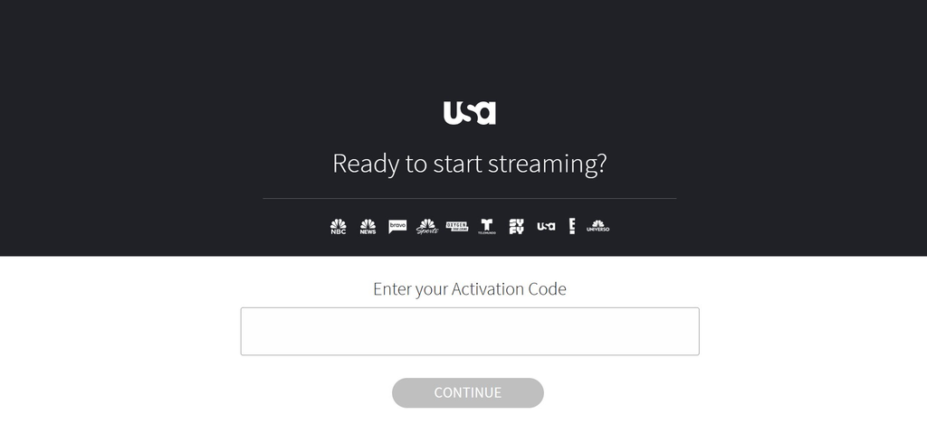 USA streaming login page