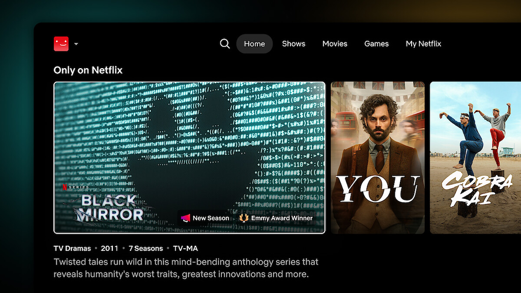 Netflix homepage