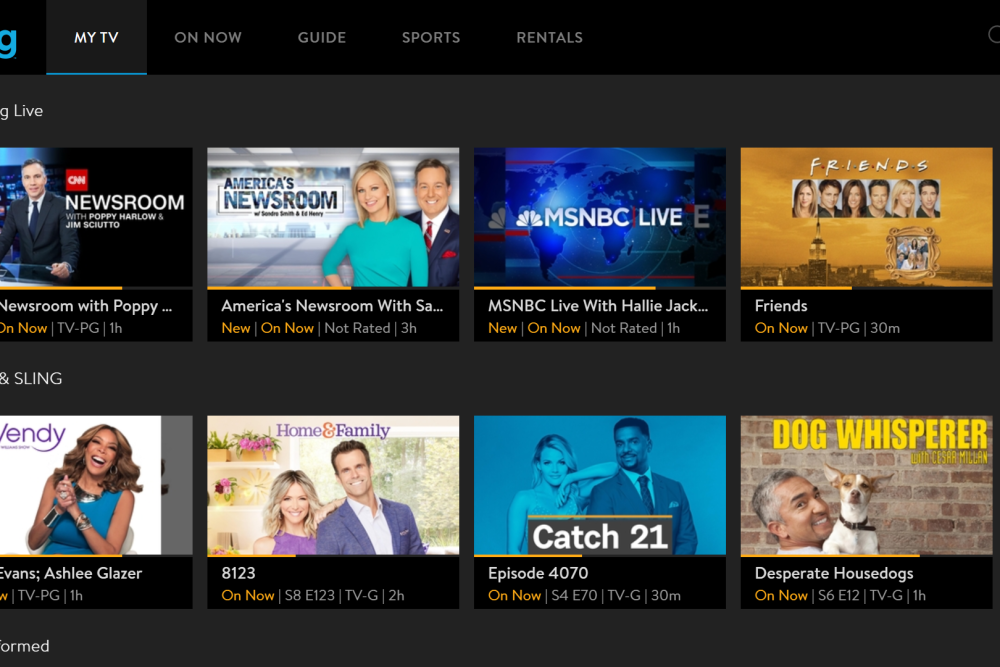 Sling TV home