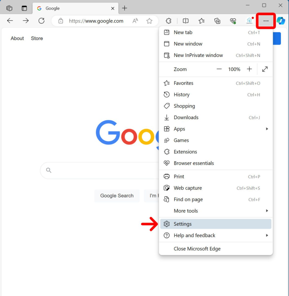Process to clear cookies and data
