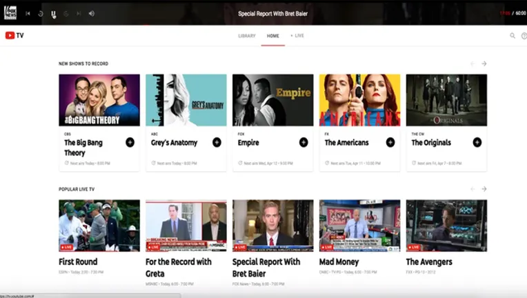 Youtube TV home