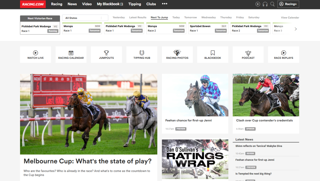 Racing.com home