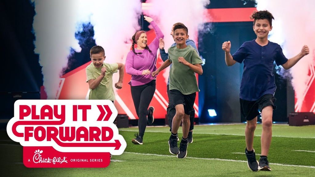 A family on the Play It Forward show