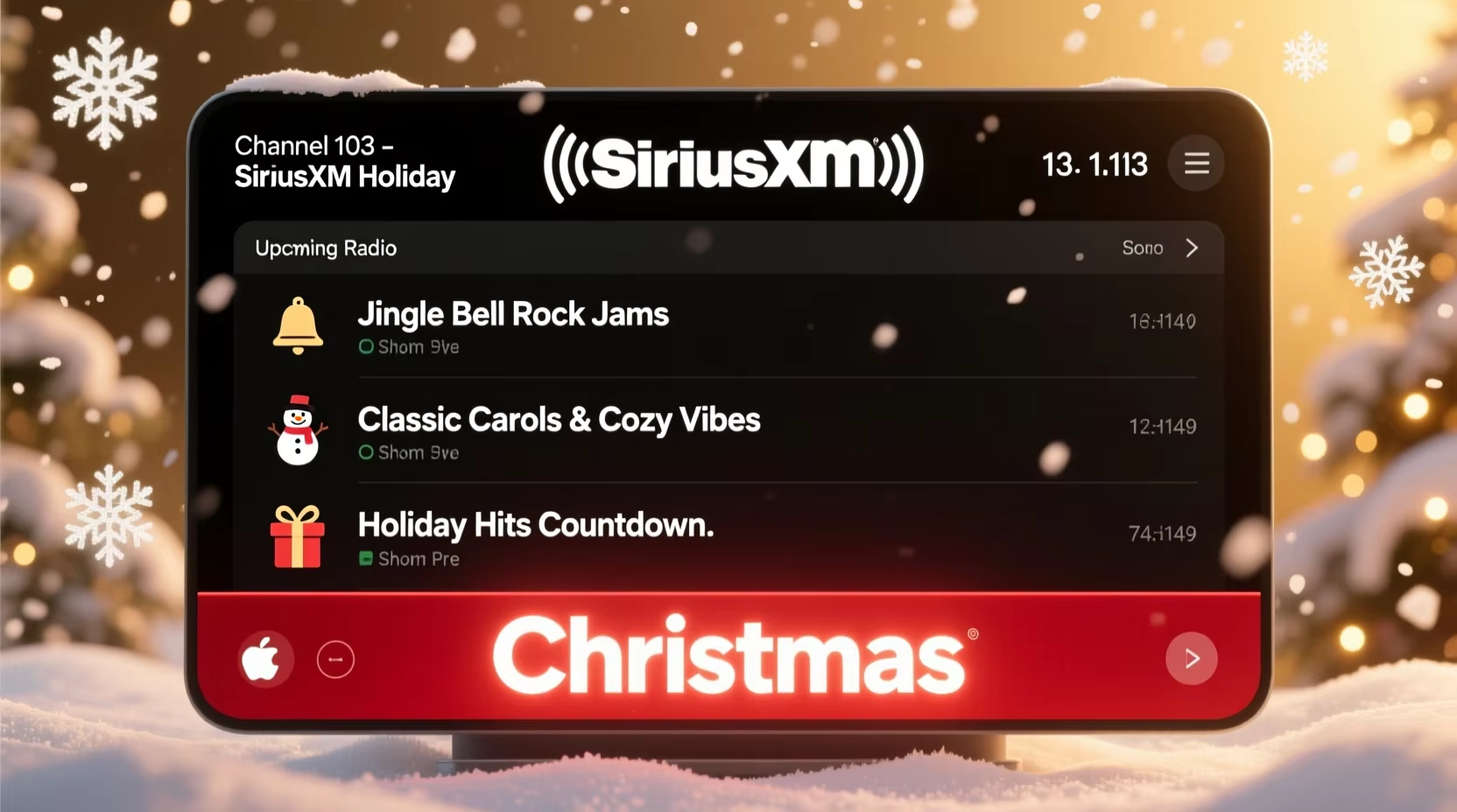 List of Christmas channels on SiriusXM StreamDiag