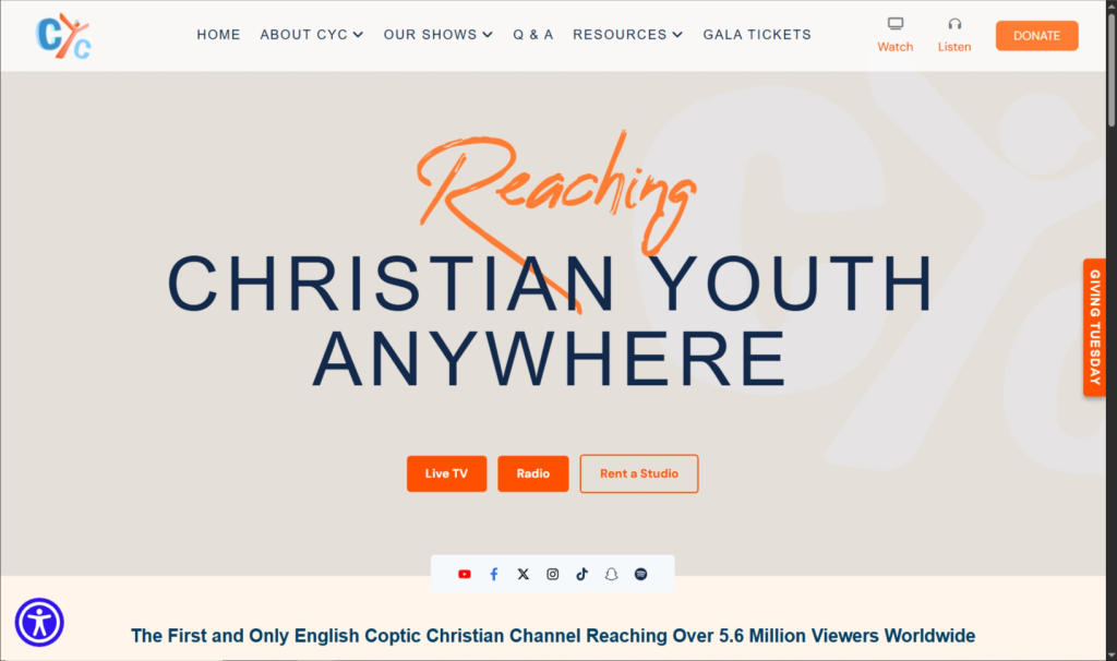 CYC kids homepage