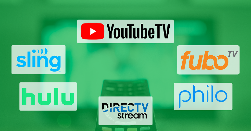 Logos of various live streaming TV providers