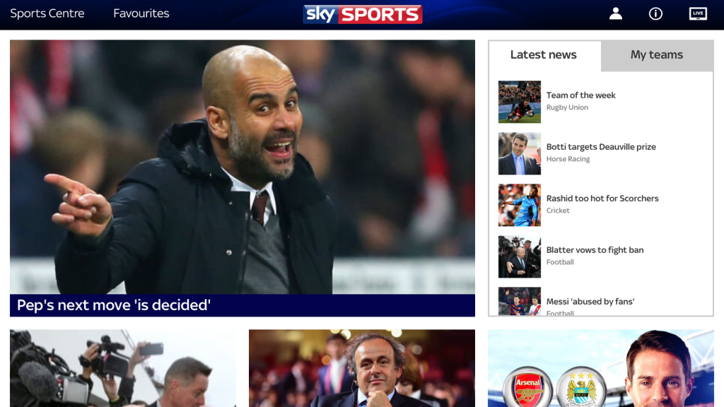 Sky Sports Homepage