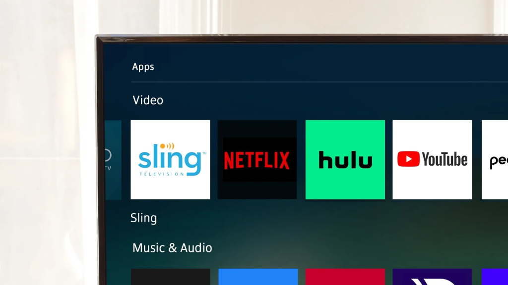 Various apps on a TV