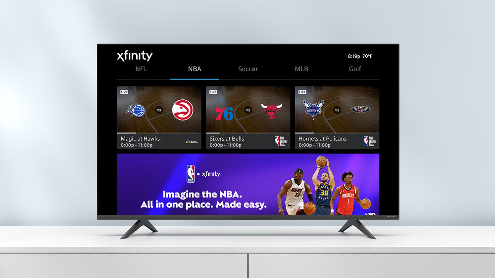 Xfinity NBA homepage