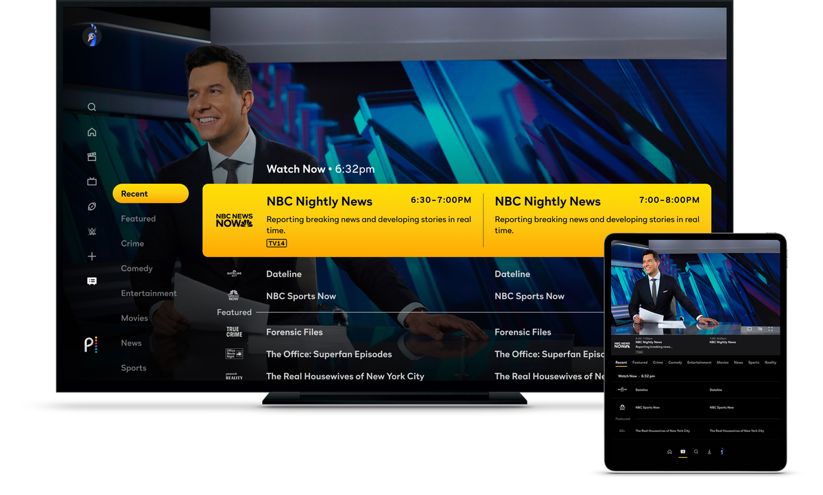 image Peacock TV showing local channels on various displays