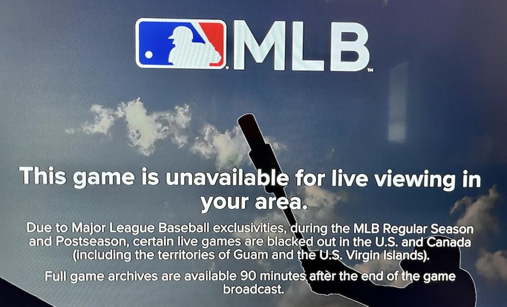 MLBTV blackouts message