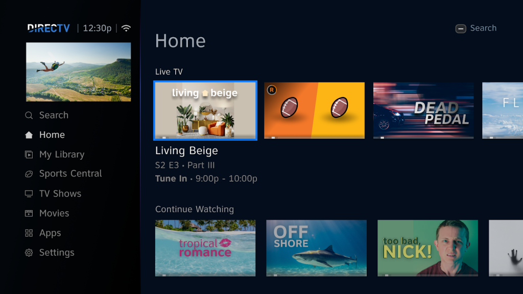 DIRECTV homepage