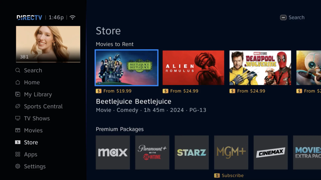 DIRECTV homepage