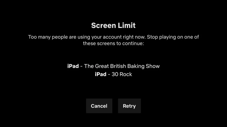 streaming screen limits