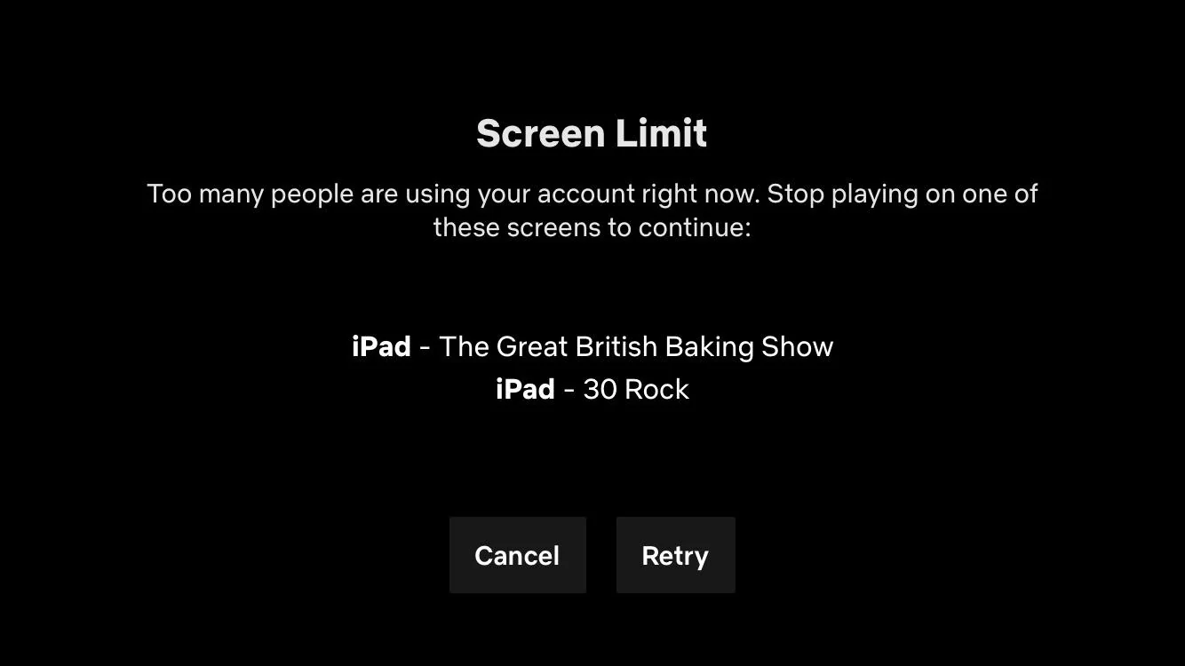 streaming screen limits