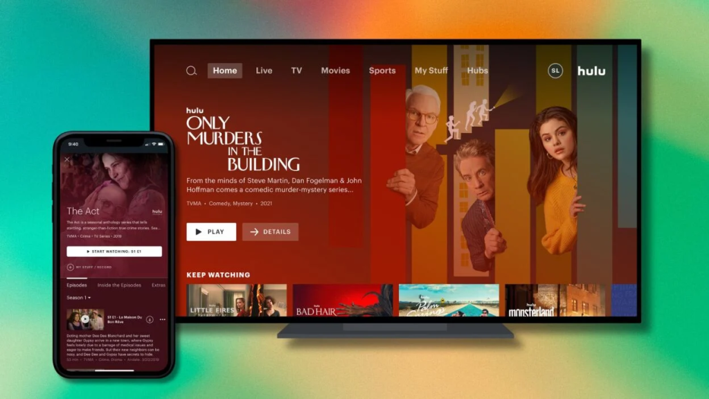 Hulu on several devices