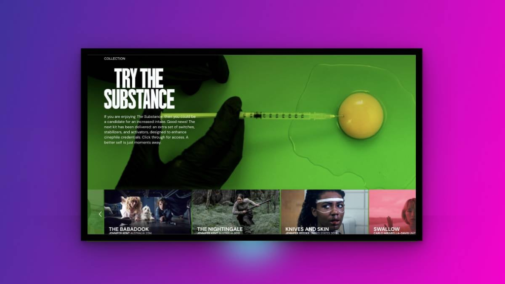 MUBI homepage