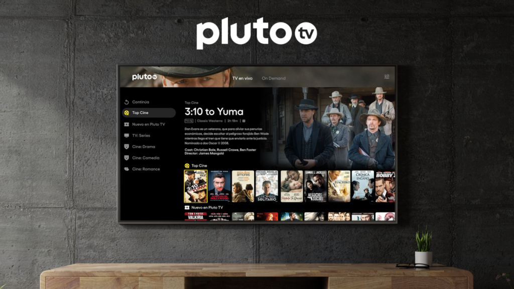 Pluto TV homepage