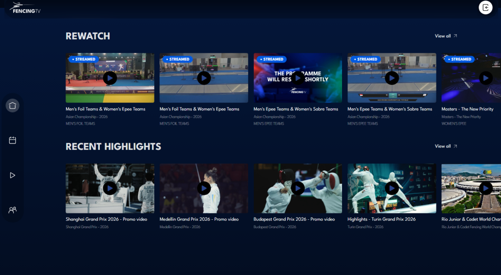 FencingTV homepage