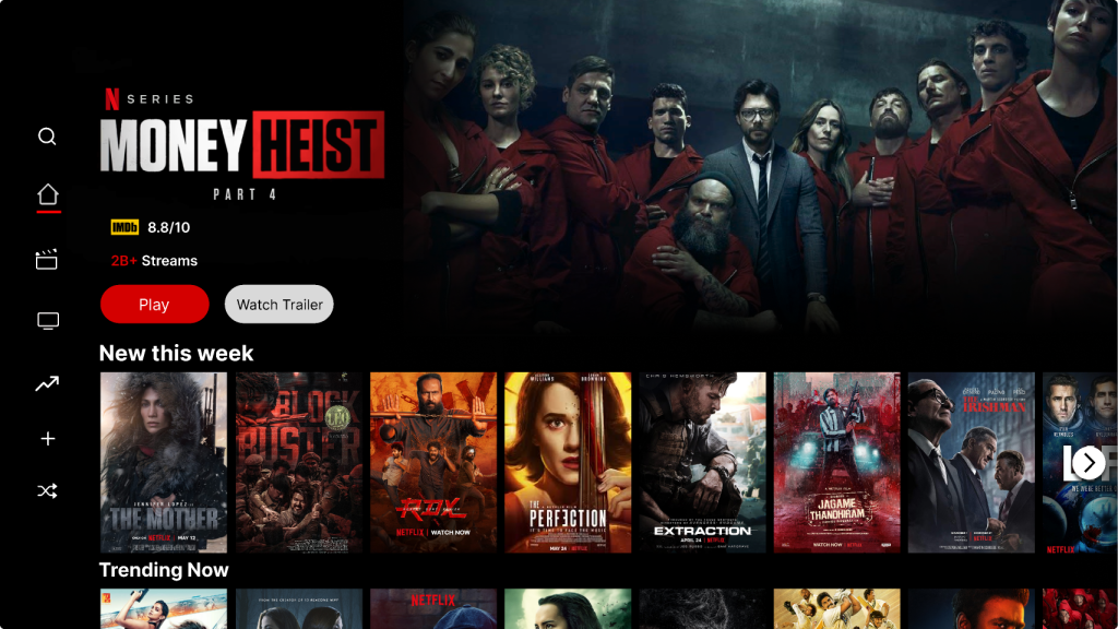 Netflix homepage