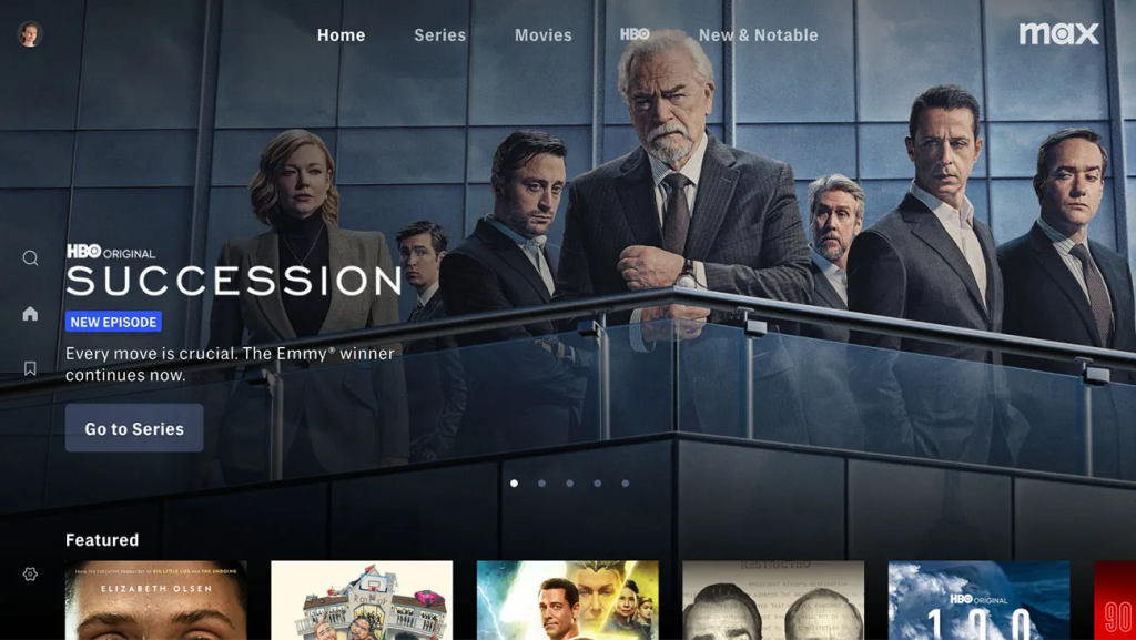 HBO Max homepage