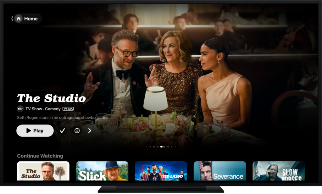 Apple TV homepage