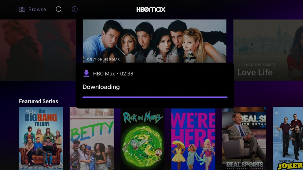 HBO Max offline downloads
