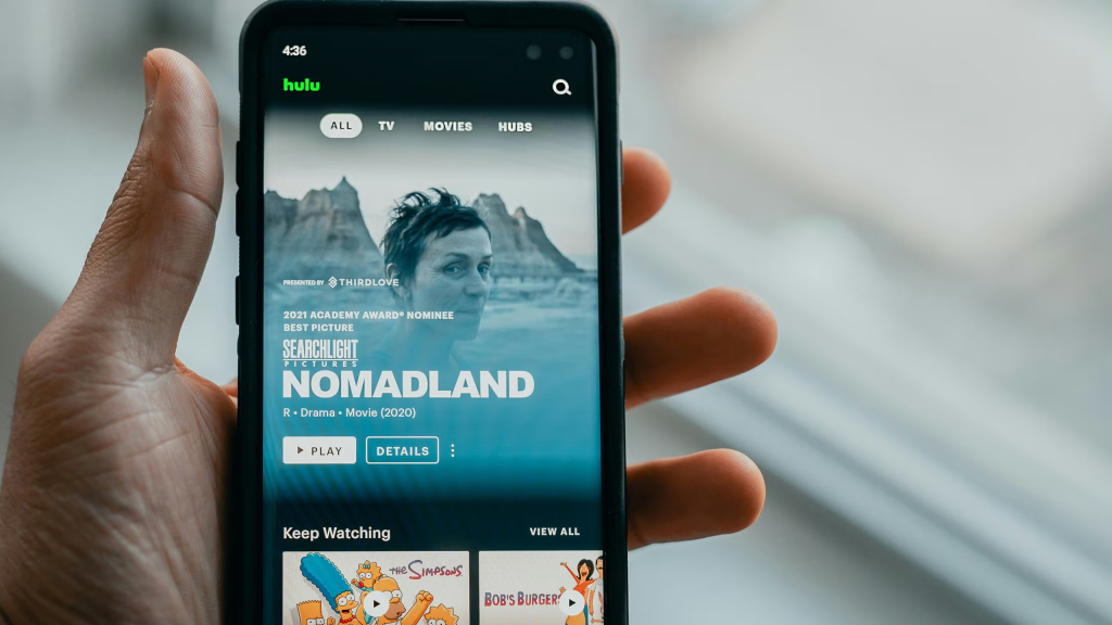 Hulu on mobile device