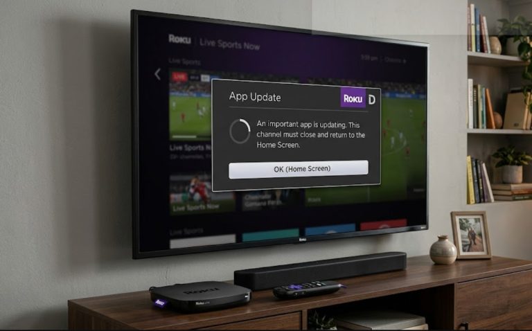Roku app update pop-up
